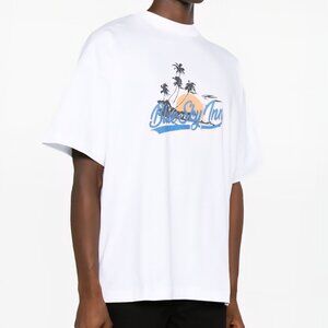 New! BLUE SKY INN - XXL White Cotton Printed Logo Short Sleeve T-Shirt